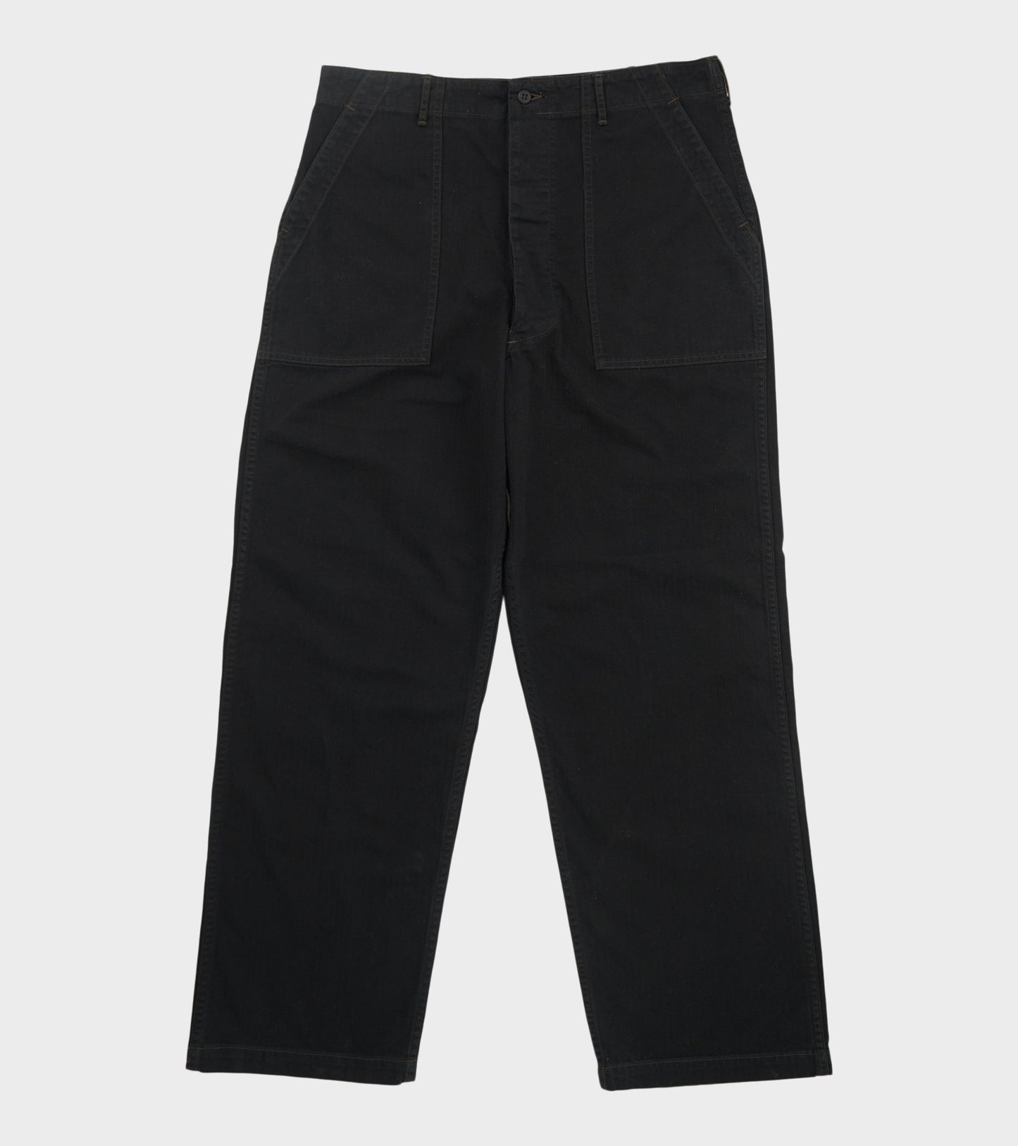Striped Canvas Trousers Black