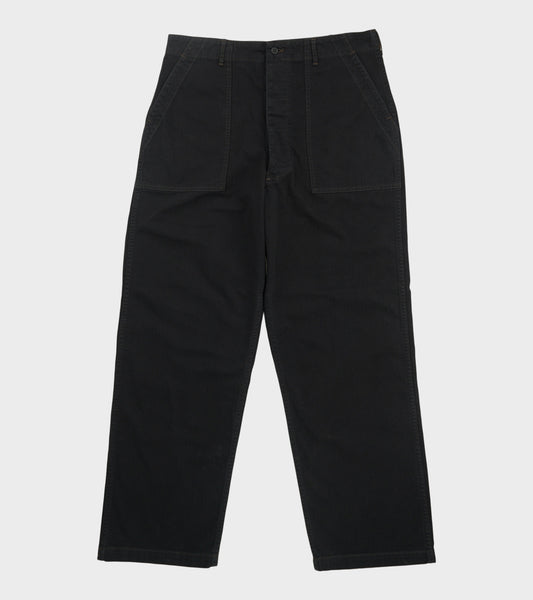Striped Canvas Trousers Black