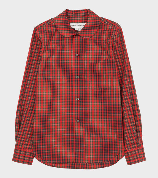 Checkered Round Collar Shirt Red/Green