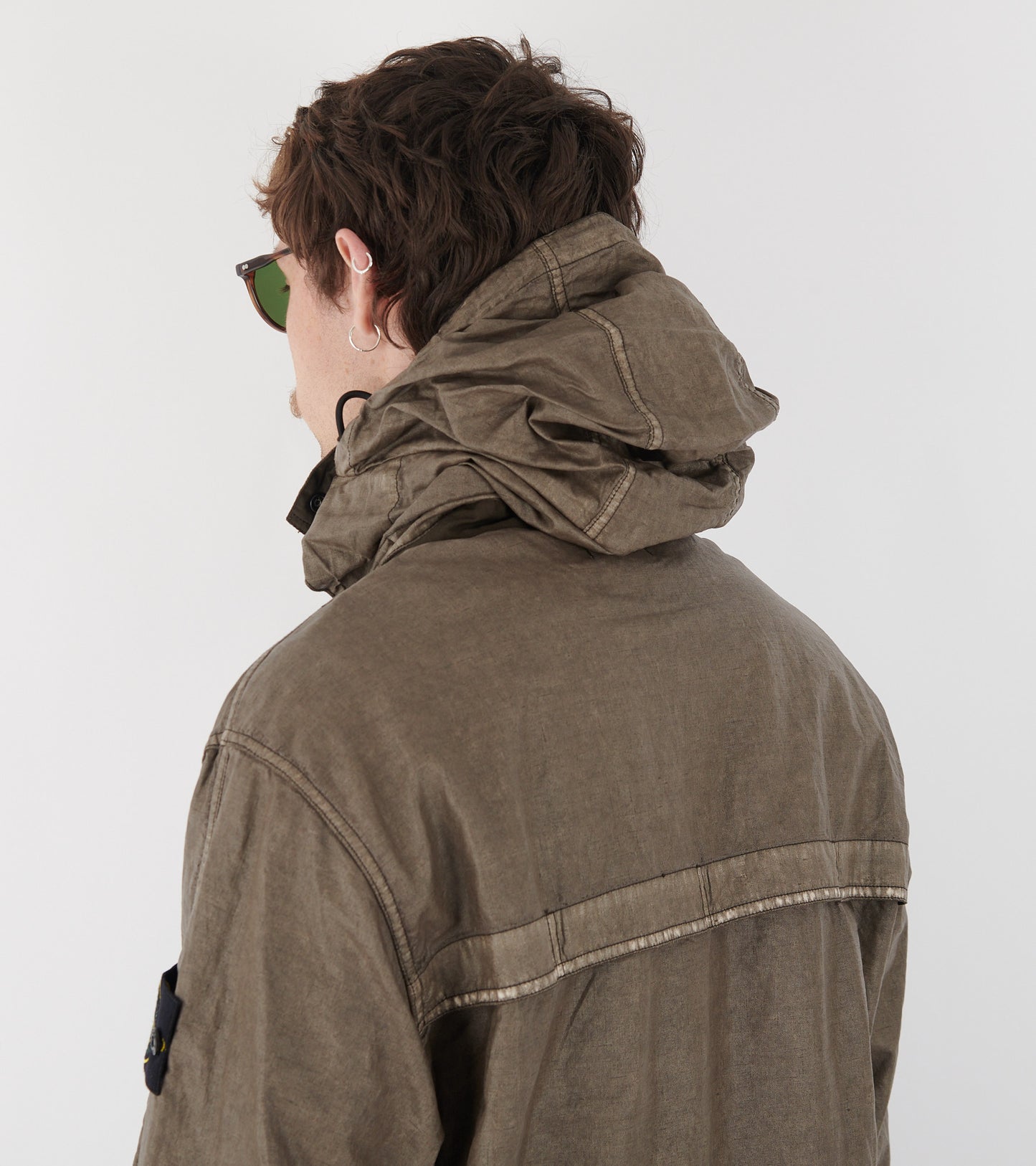 Raw Linen Plated-OVD Jacket Brown