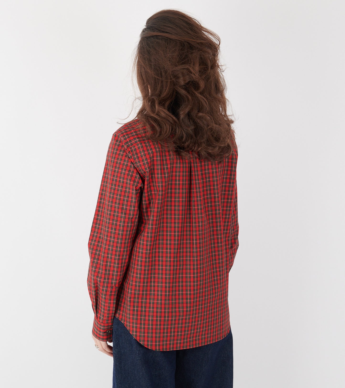 Checkered Round Collar Shirt Red/Green