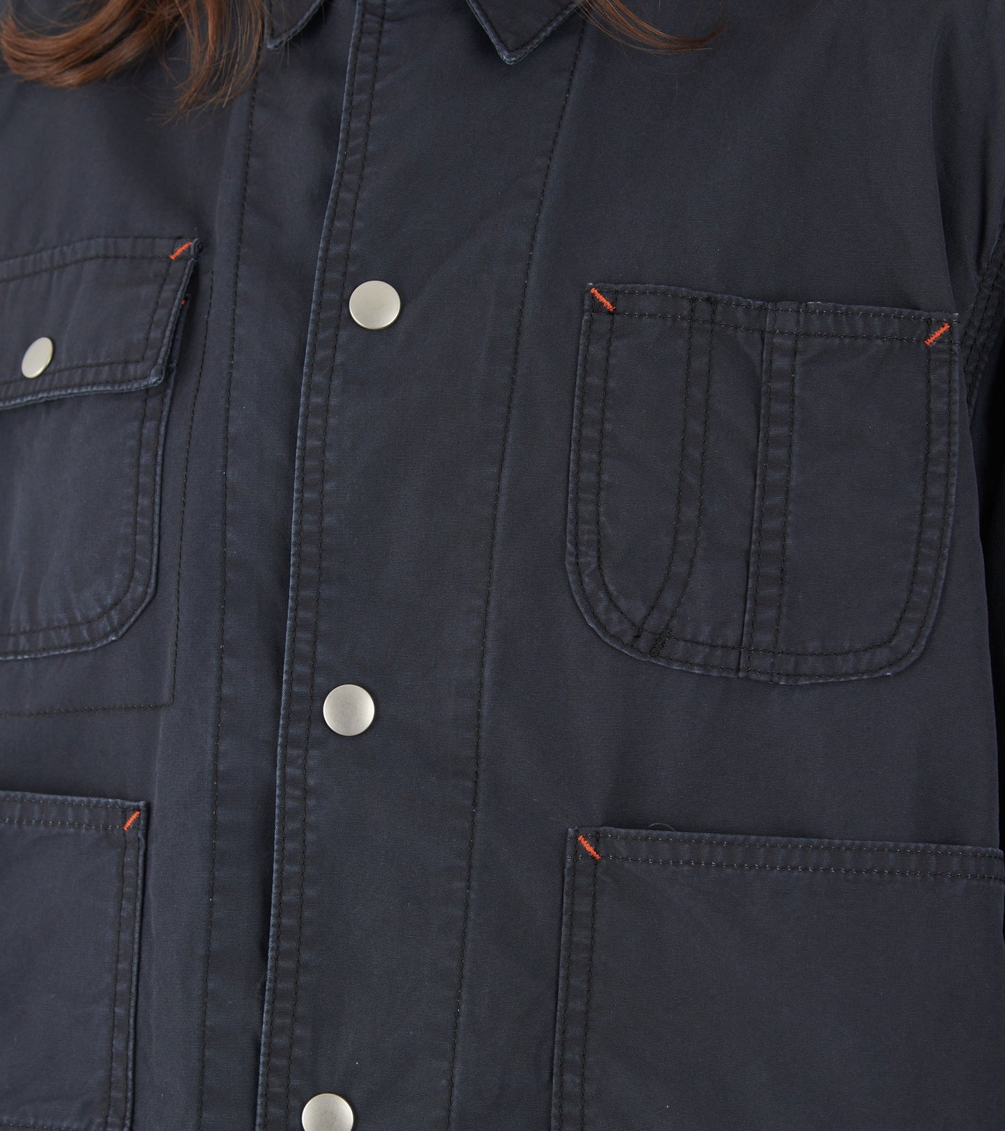 Short Cotton Canvas Jacket Washed Black