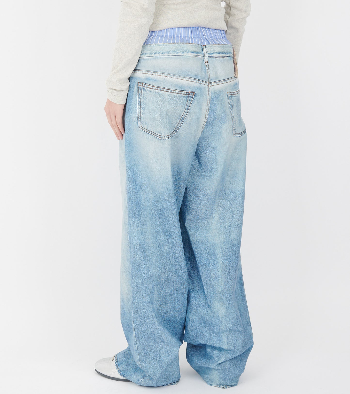 Printed Trousers Light Blue