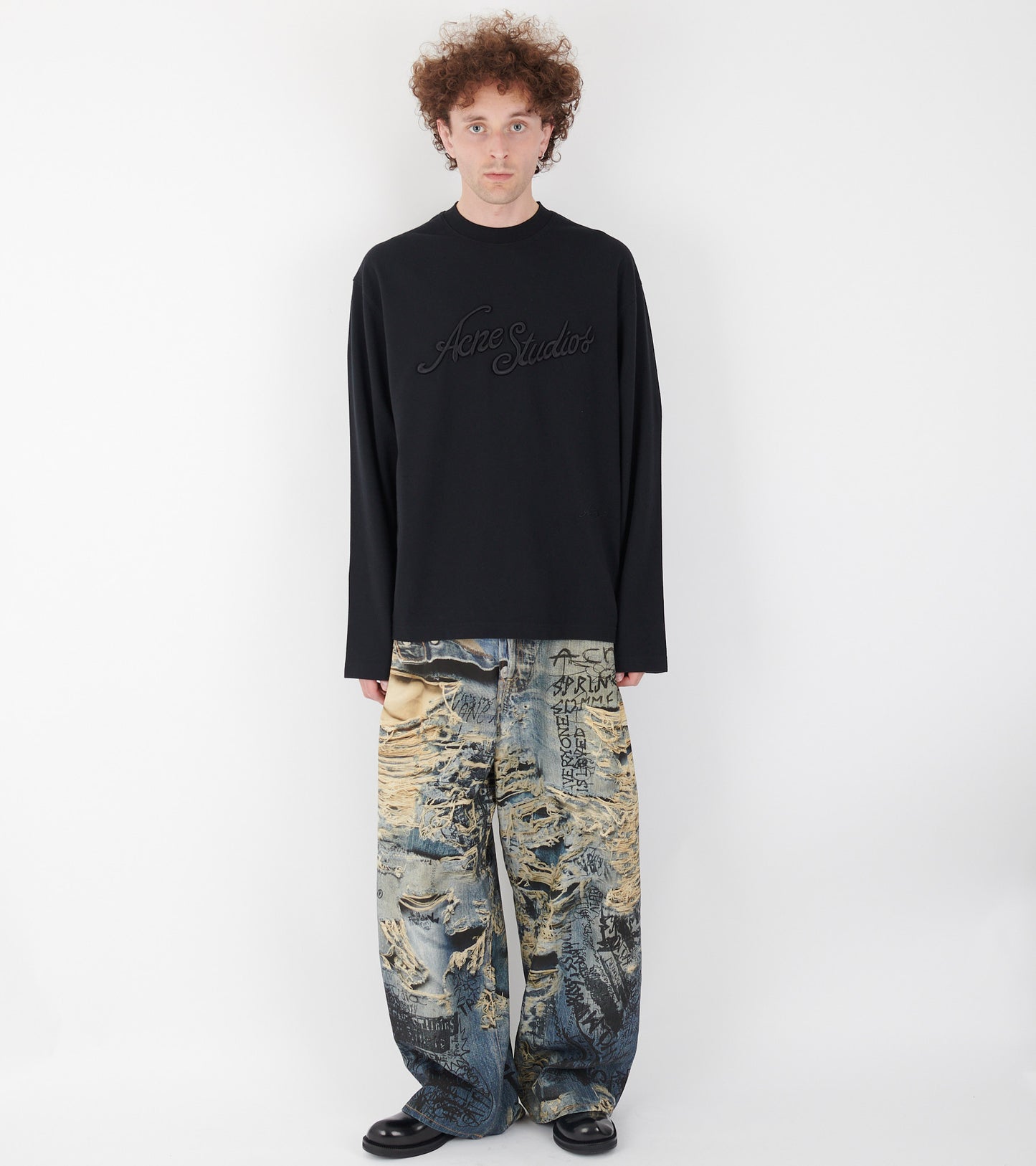 Long Sleeved Logo T-shirt Faded Black