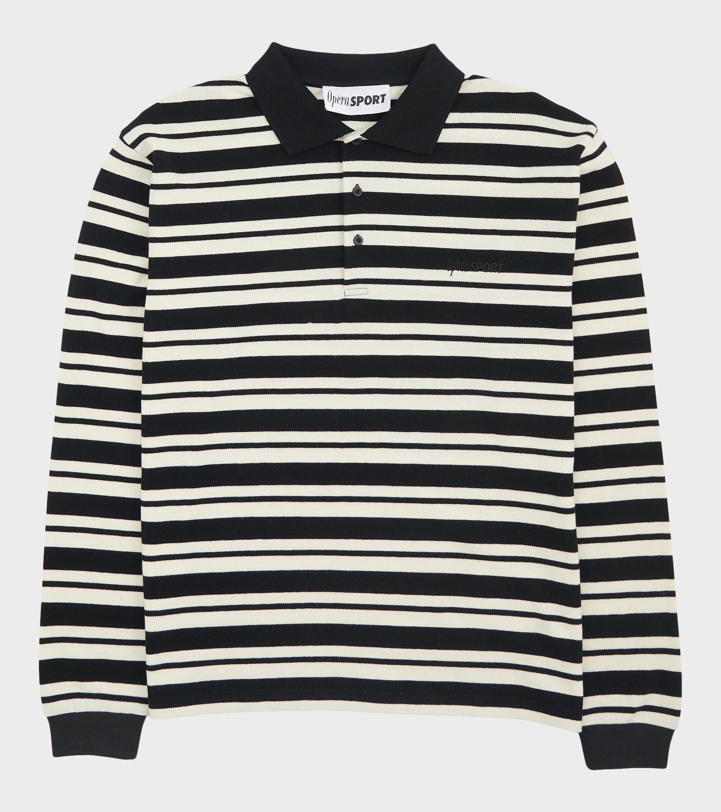 Roland Unisex Polo Black White Stripe
