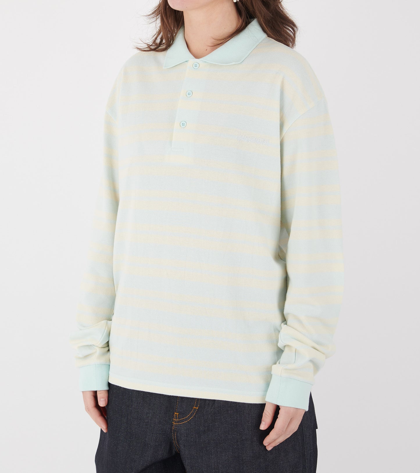 Roland Unisex Polo Blue Cream Stripes