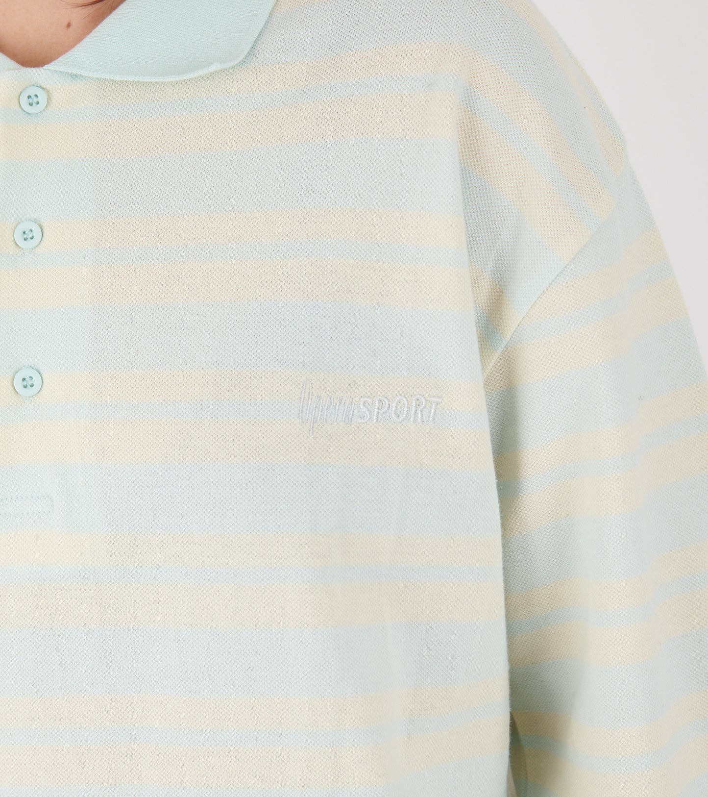 Roland Unisex Polo Blue Cream Stripes