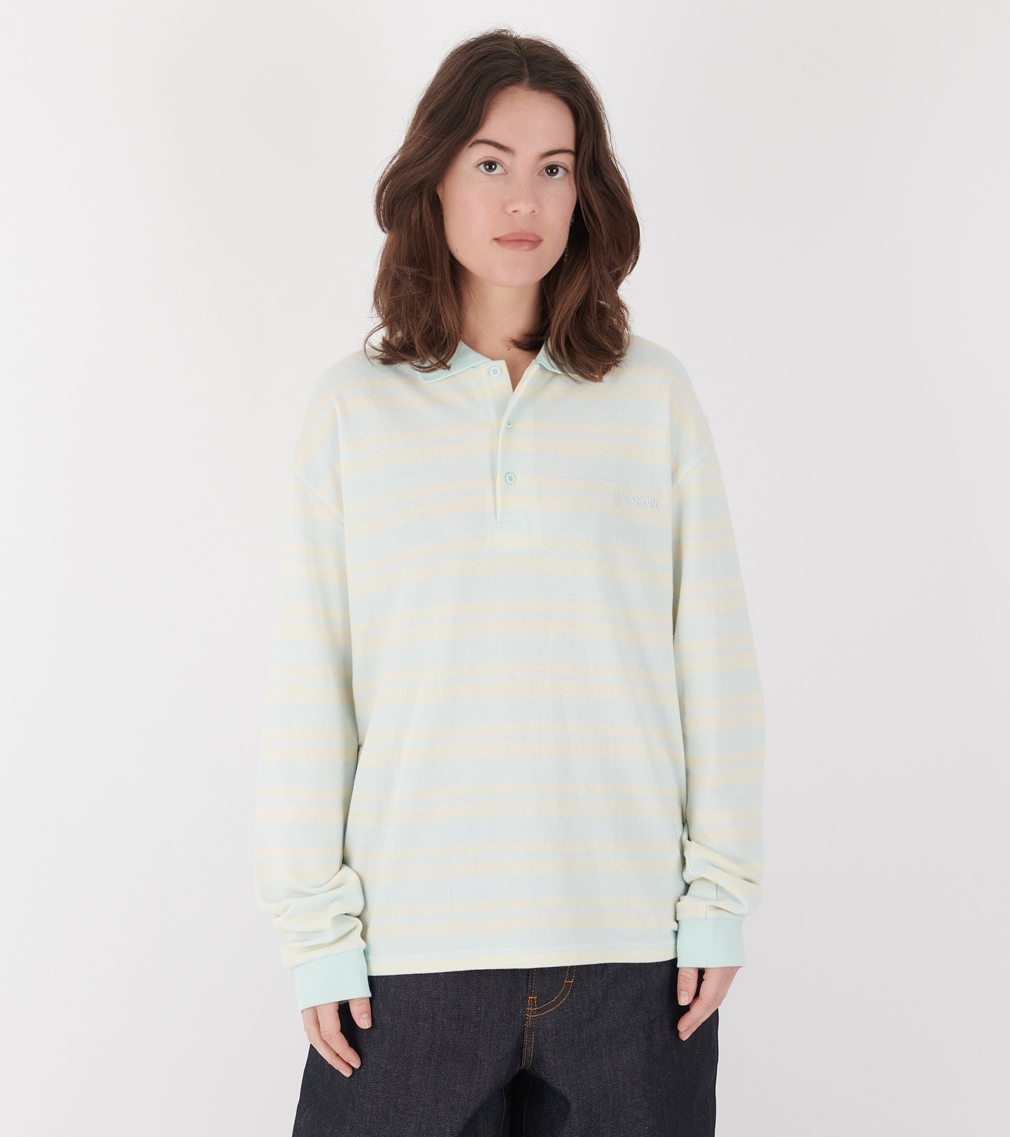 Roland Unisex Polo Blue Cream Stripes