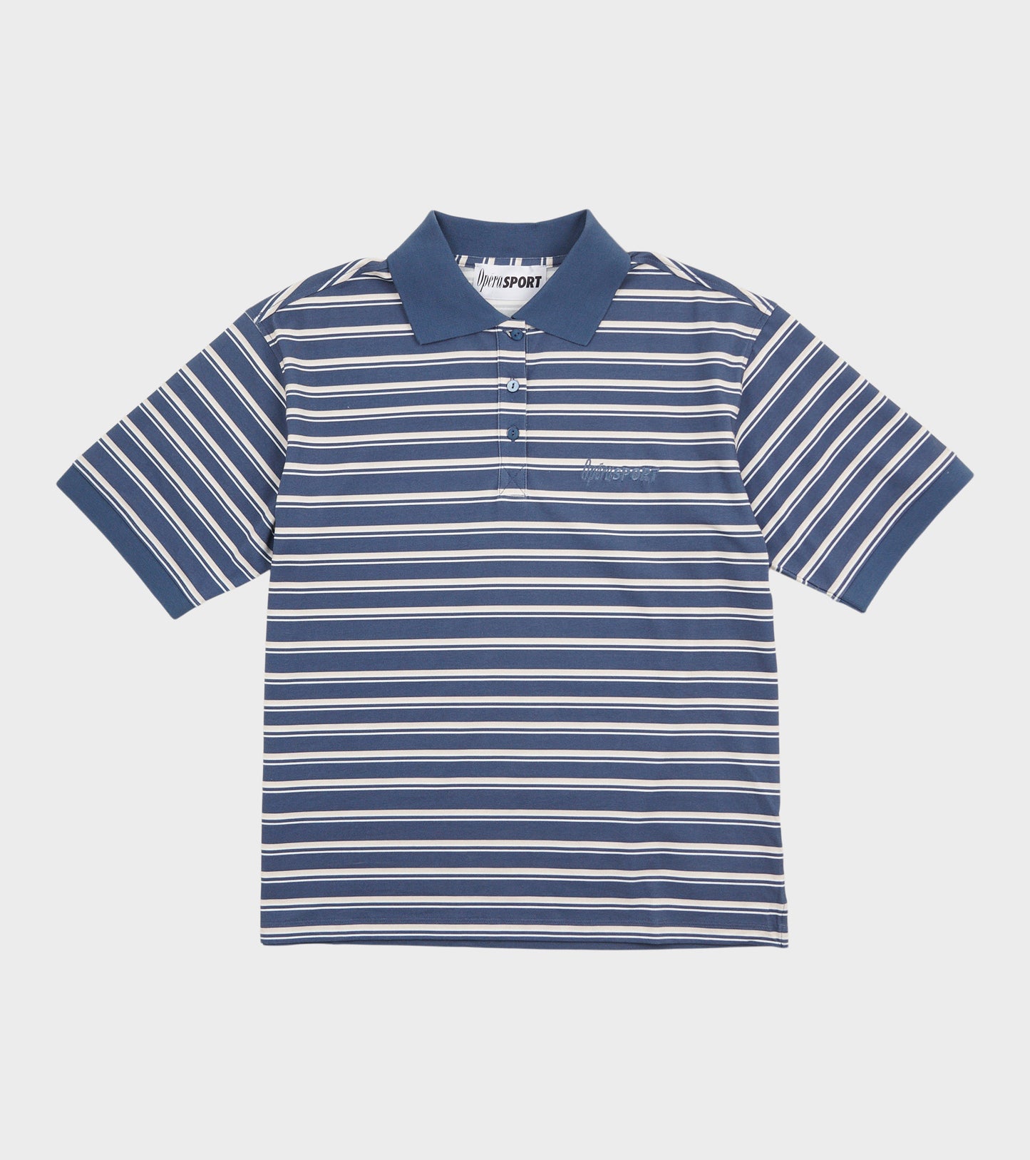 Luna Unisex Polo T-shirt Navy Stripe