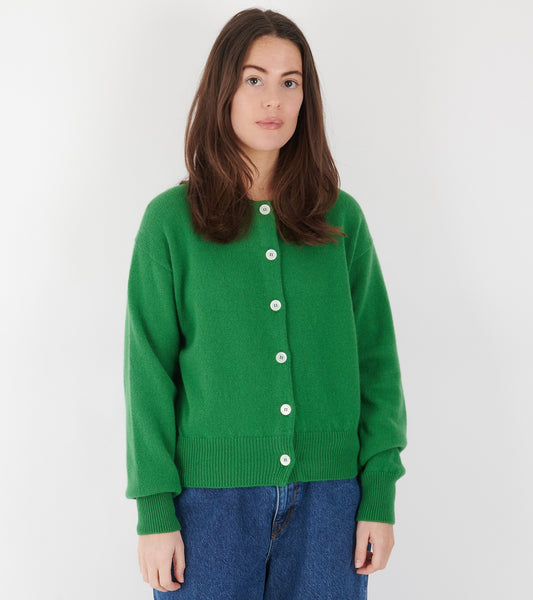 Ada Crewneck Cardigan Pagoda Green
