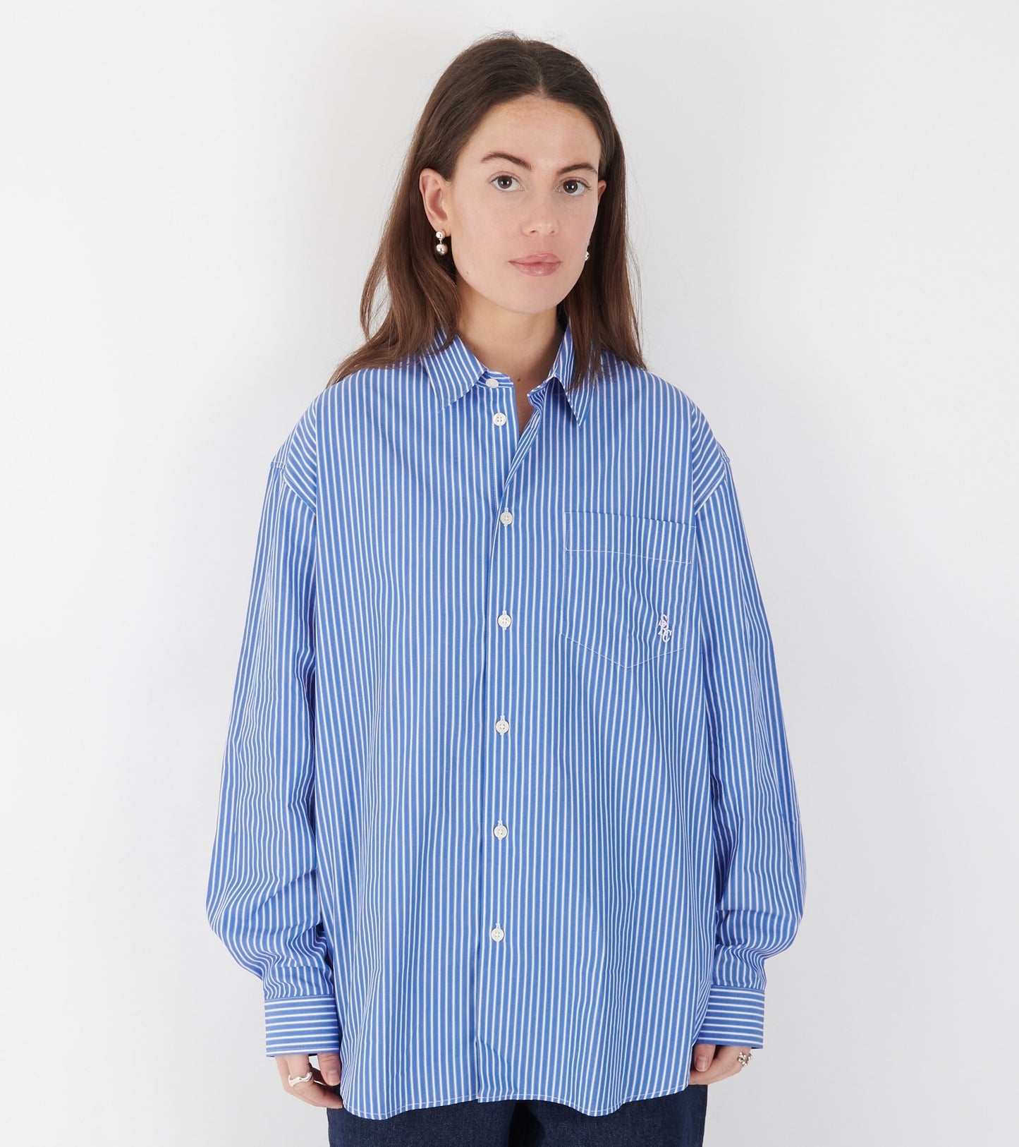 Oversized Shirt Blue Striped