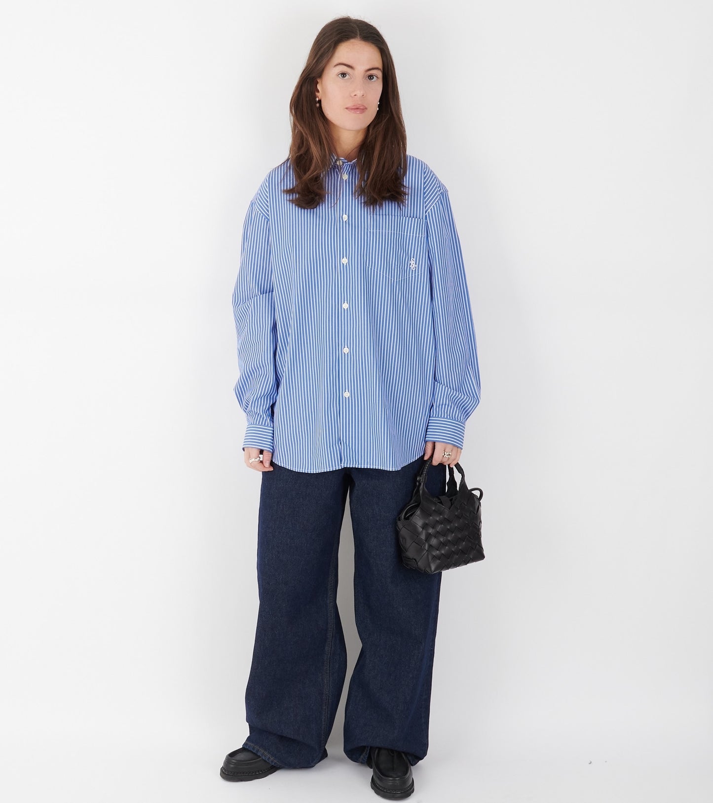 Oversized Shirt Blue Striped