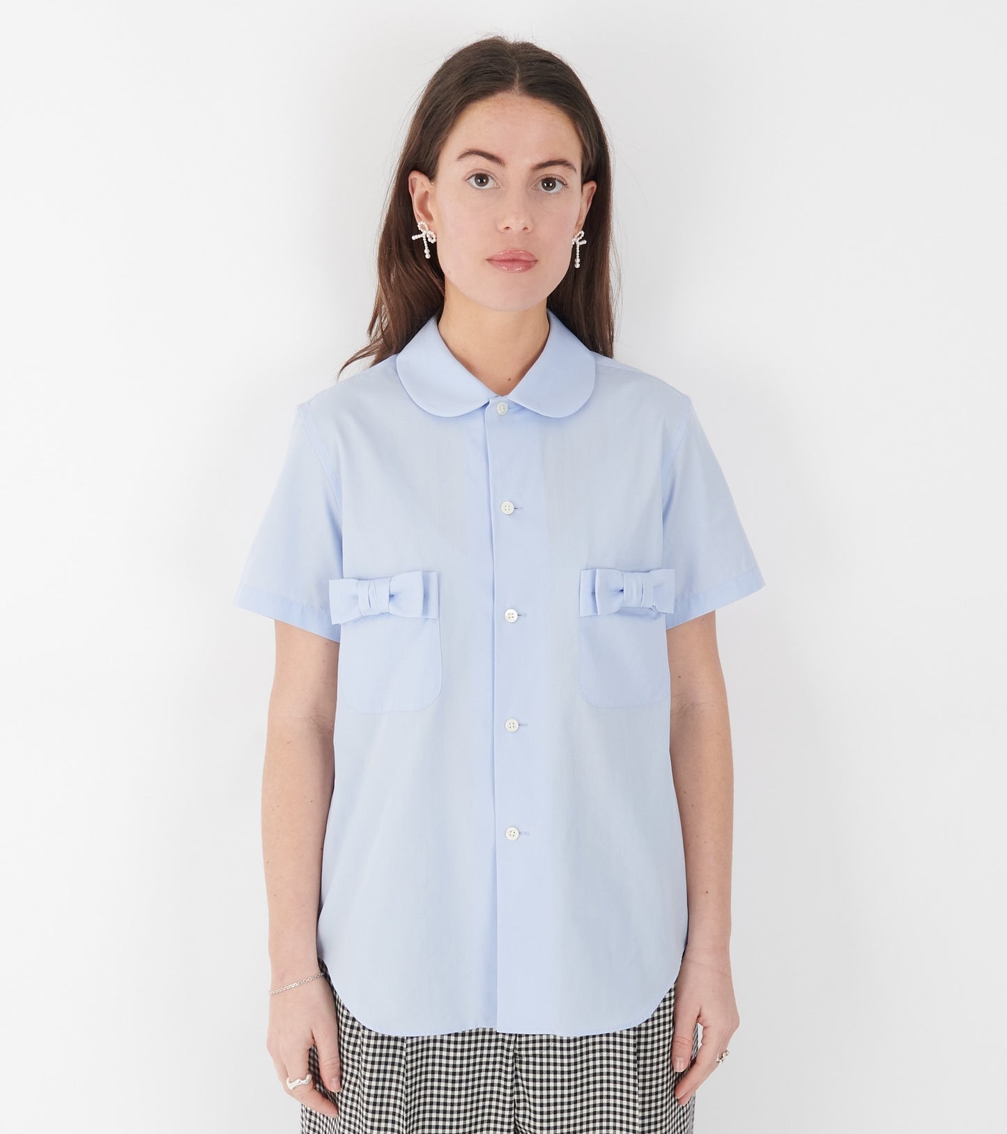 S/S Bow Shirt Light Blue
