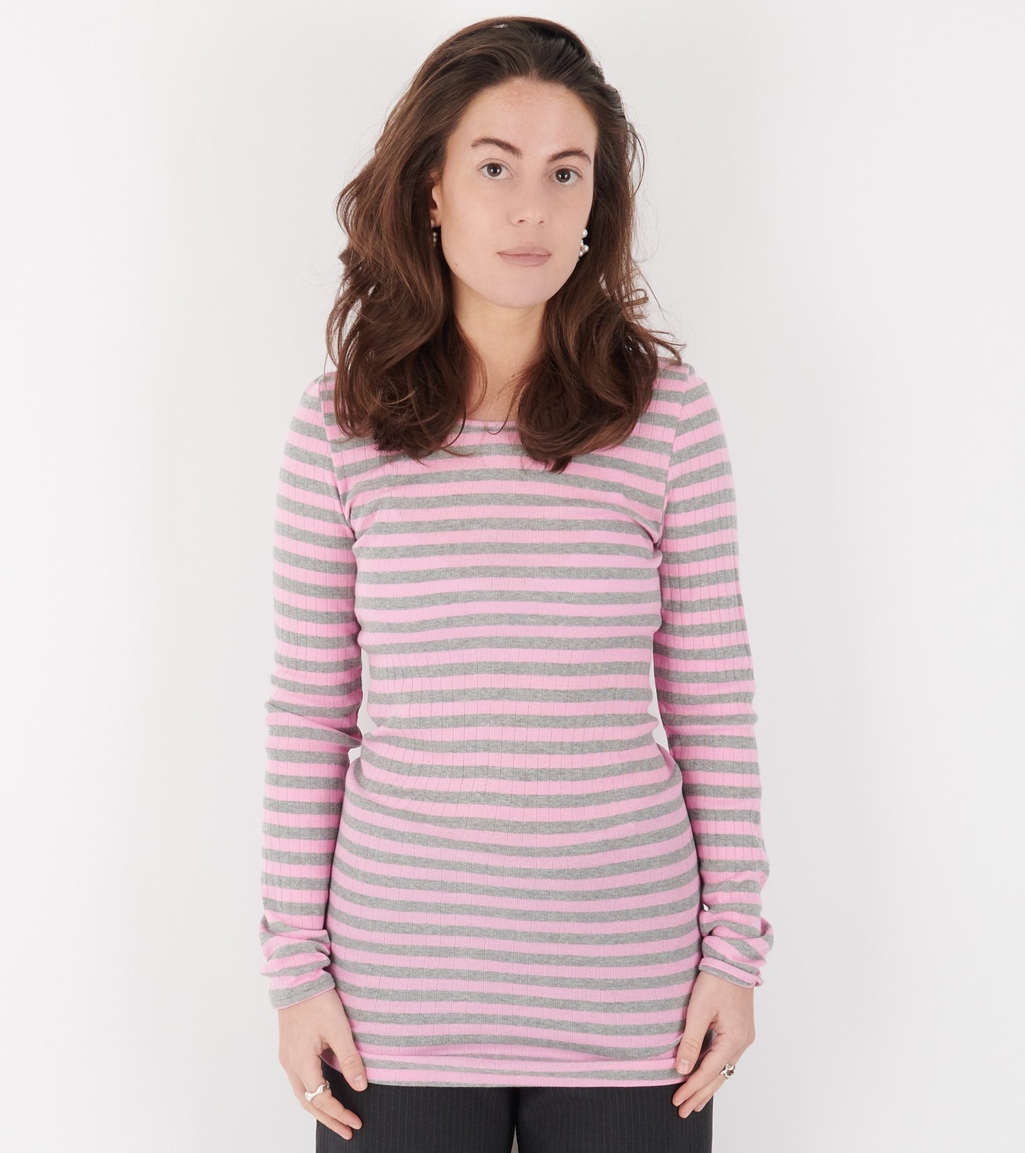 101 Rib Extra Light Pink/Grey Melange