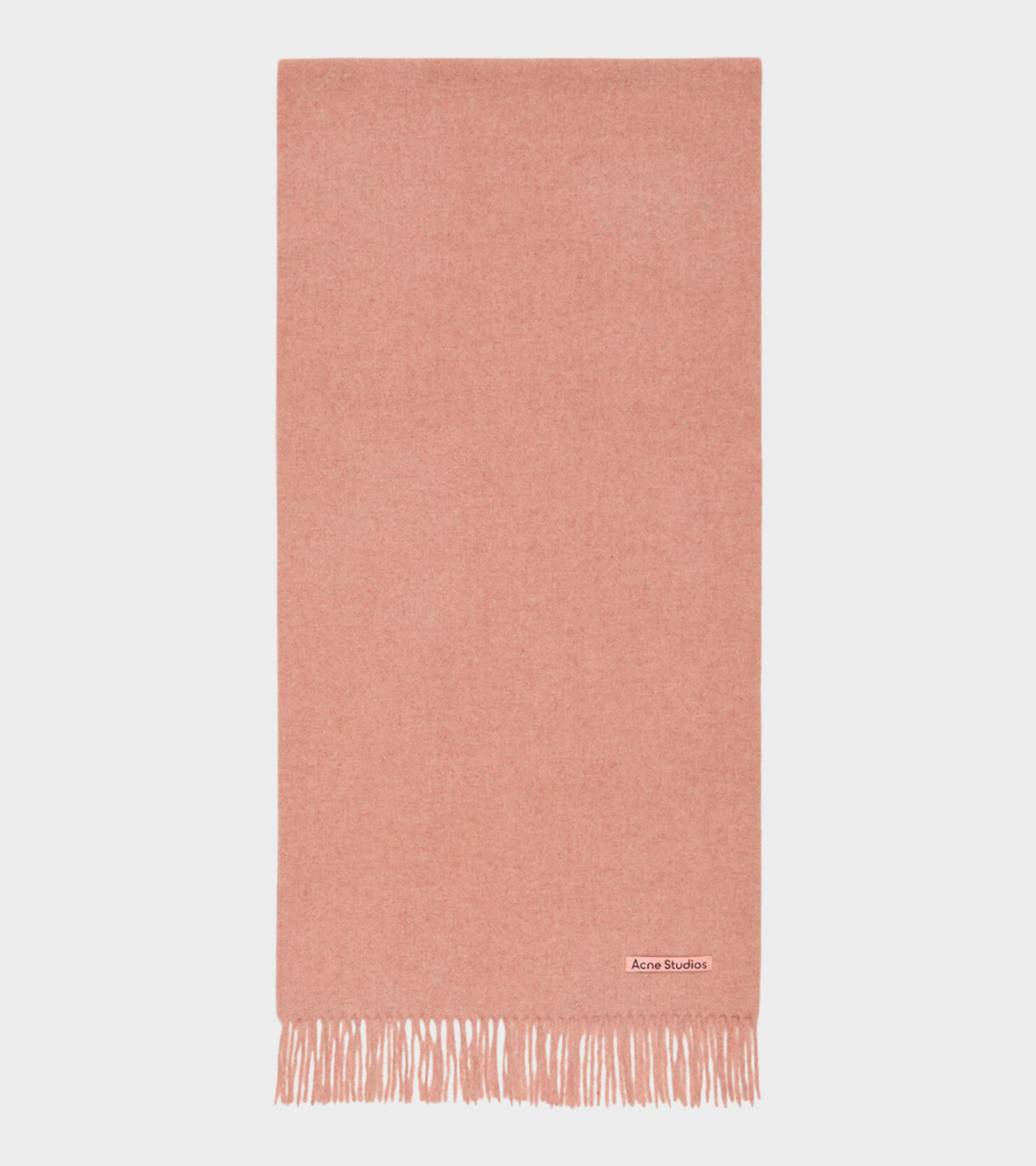 Fringe Wool Scarf Narrow Rose Melange