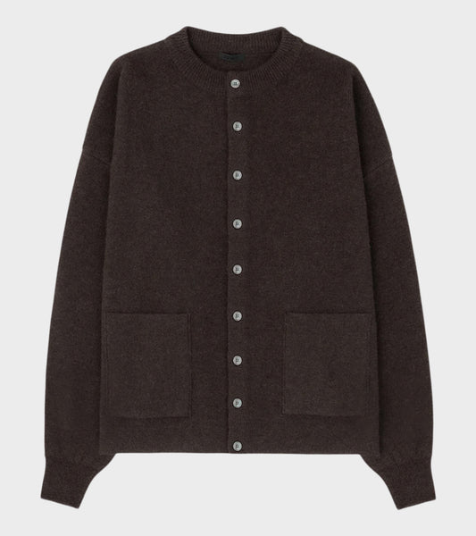 Merino Round Cardigan Brown