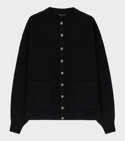 Merino Round Cardigan Black