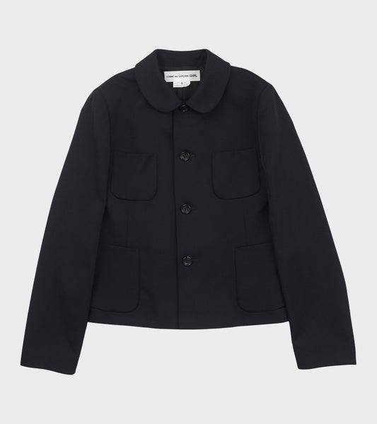 Round Collar Blazer Navy
