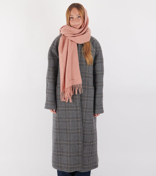Fringe Wool Scarf Narrow Rose Melange