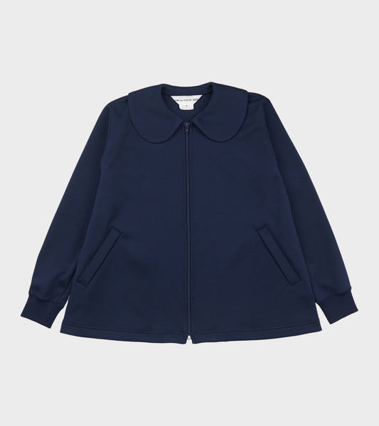 Round Collar Zipper Navy