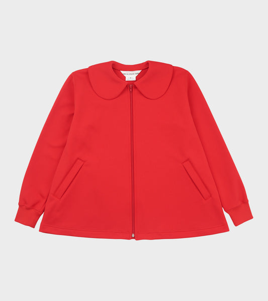 Round Collar Zipper Red