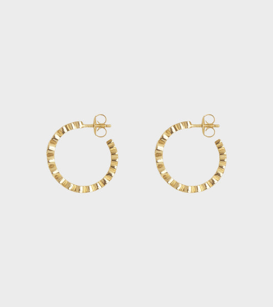 Ottilia Hoops 18K Gold Pleating