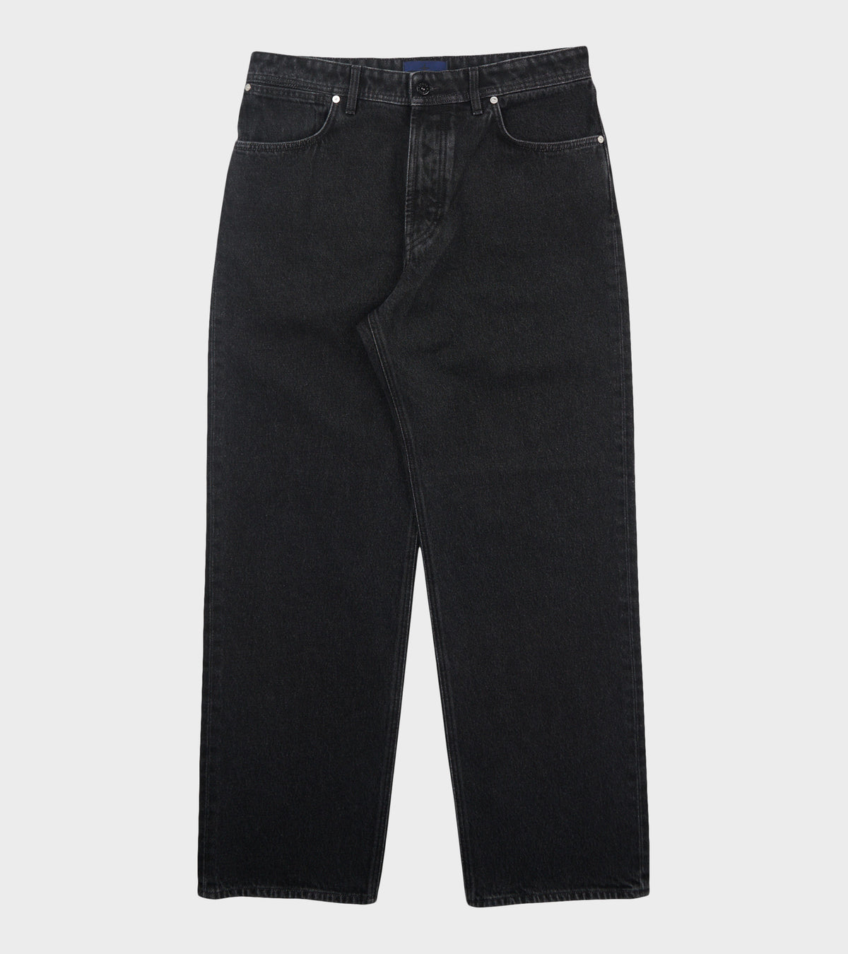 Loose Jeans Black Denim Medium Grainy Wash