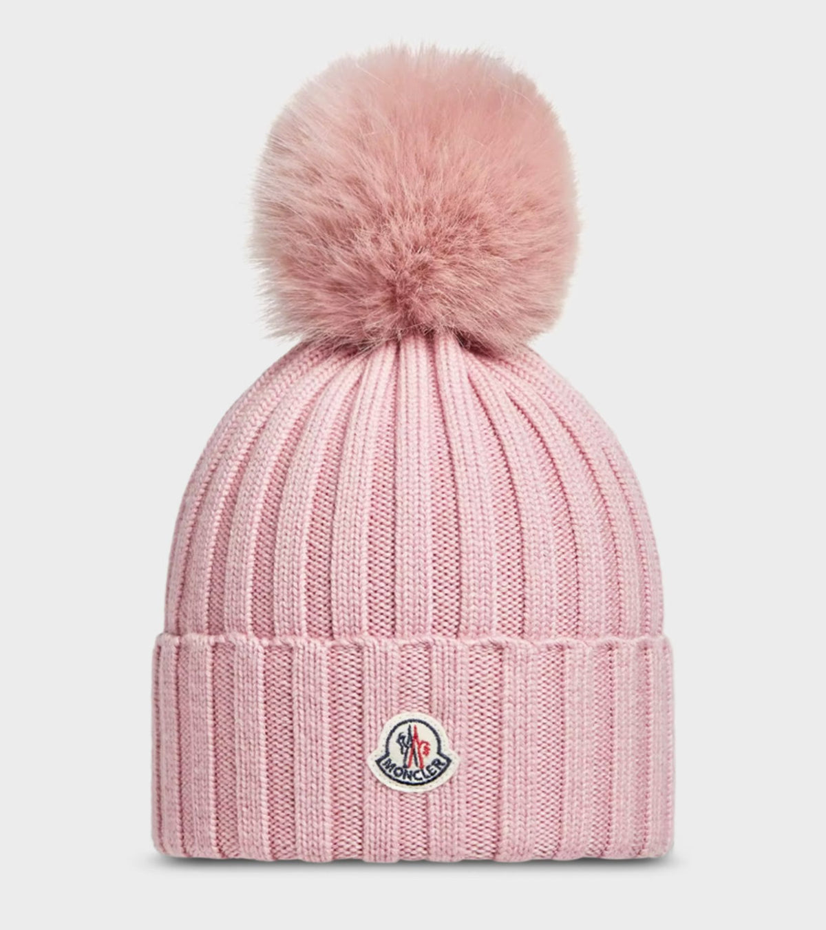Wool Beanie With Pompom Pink