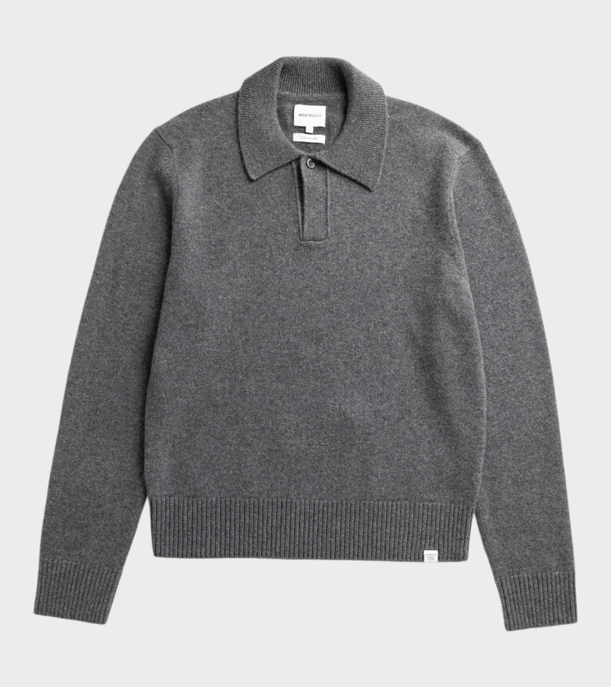 Anholt Lambswool Polo Grey Melange