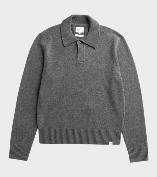 Anholt Lambswool Polo Grey Melange
