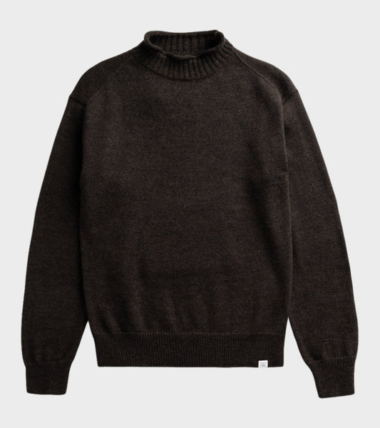 Sagvatnet Wool Roll Neck Sweater Delicioso Brown