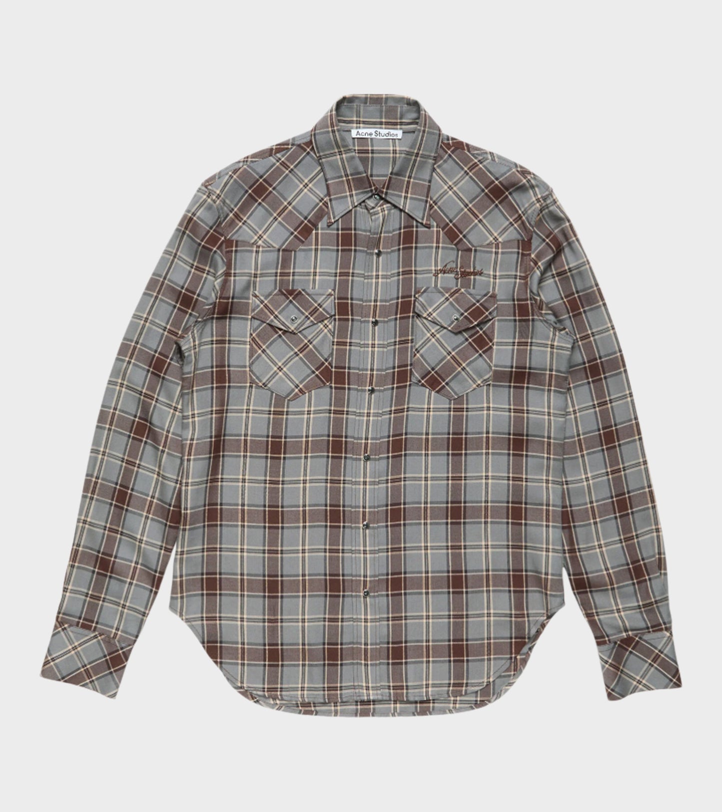 Flannel Check Button-up Shirt Multi Grey