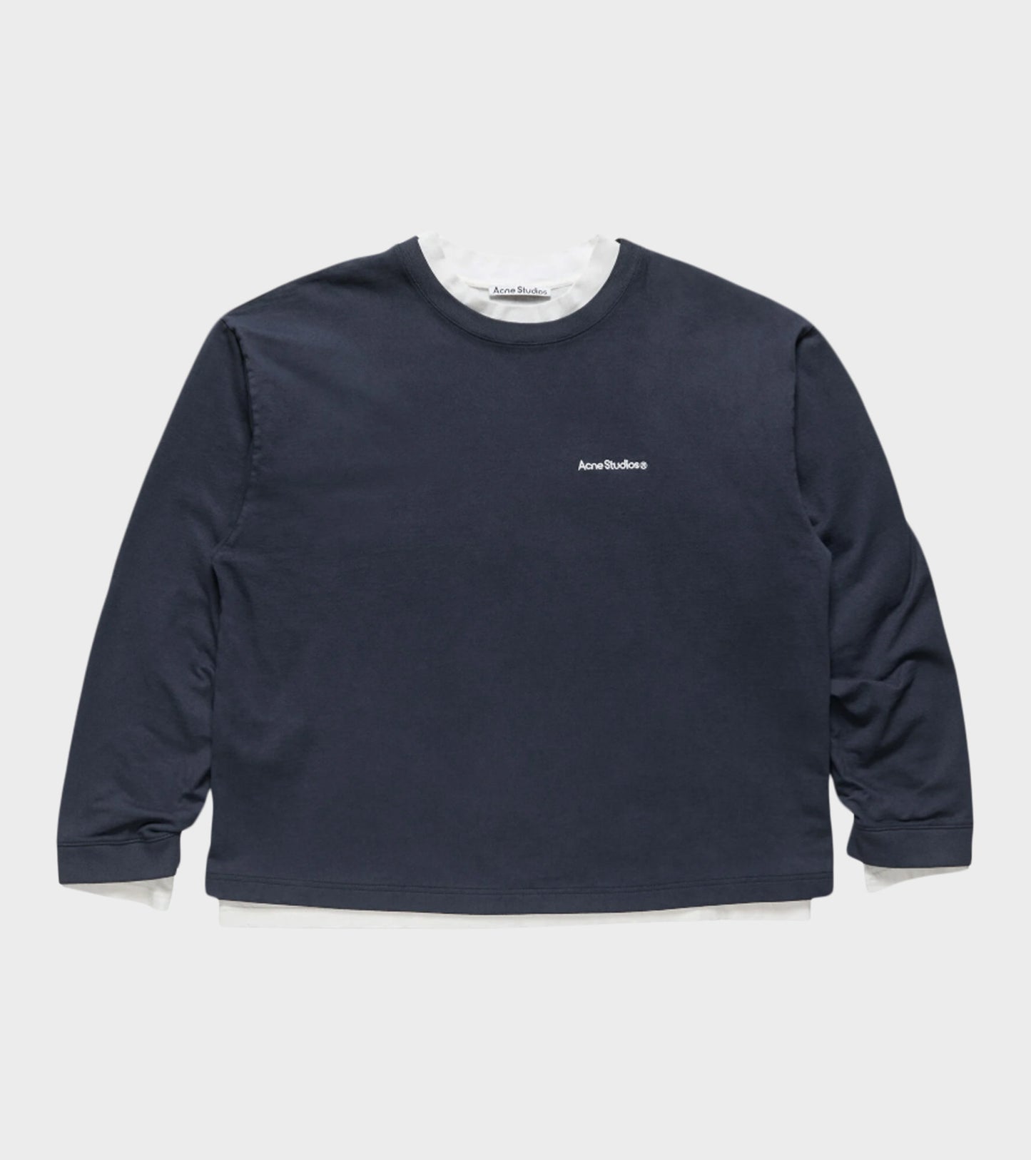 Layered Sweatshirt With Logo Navy/White