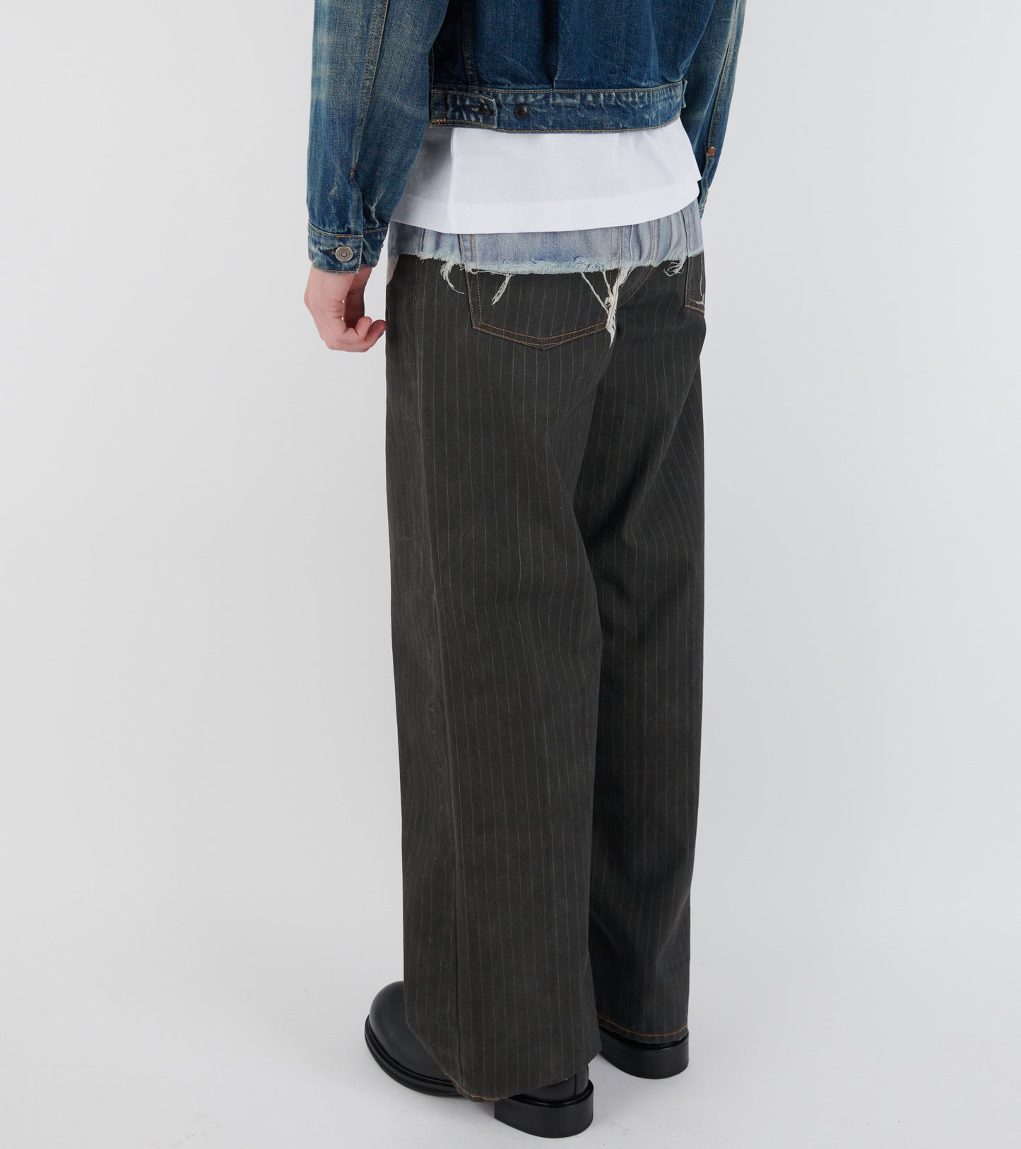 U Pinstripe Print Jeans Blue/Black