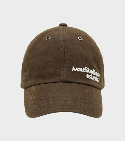 Waxed Logo Cap Brown