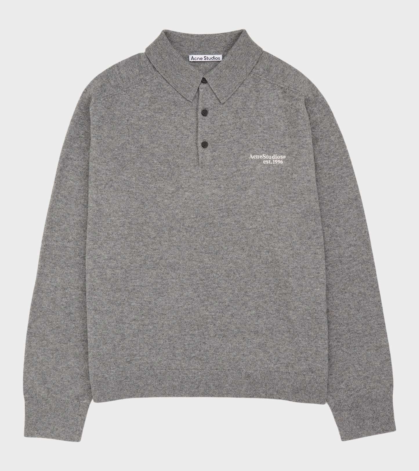 Wool Knit Polo Dark Grey