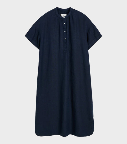 Cille Dress Linen Navy