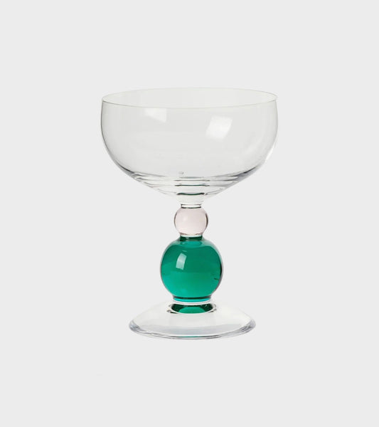 Noam Champagne Glass Rose/Emerald