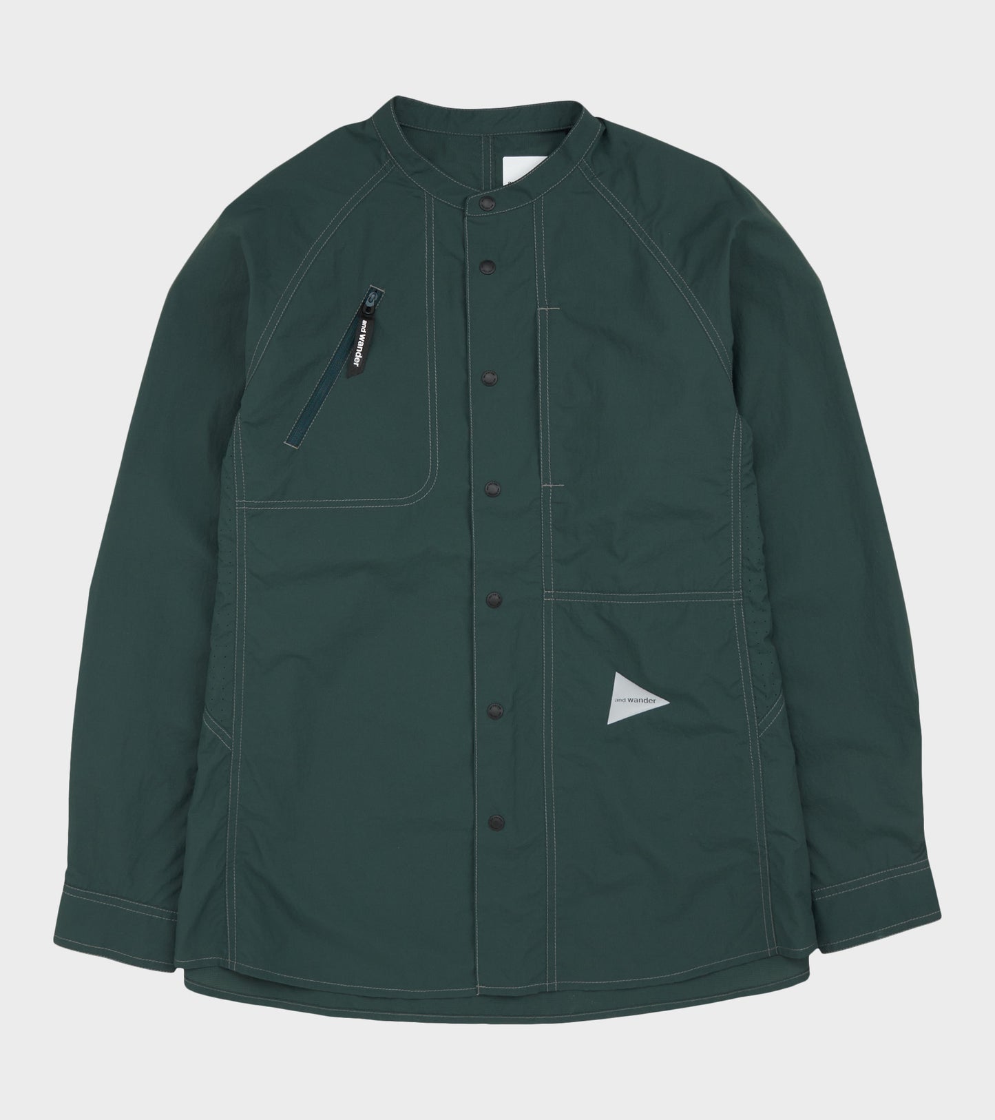 Stretch Rip Band Collar Shirt Dark Green