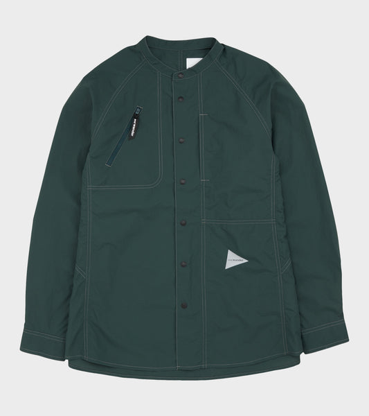 Stretch Rip Band Collar Shirt Dark Green