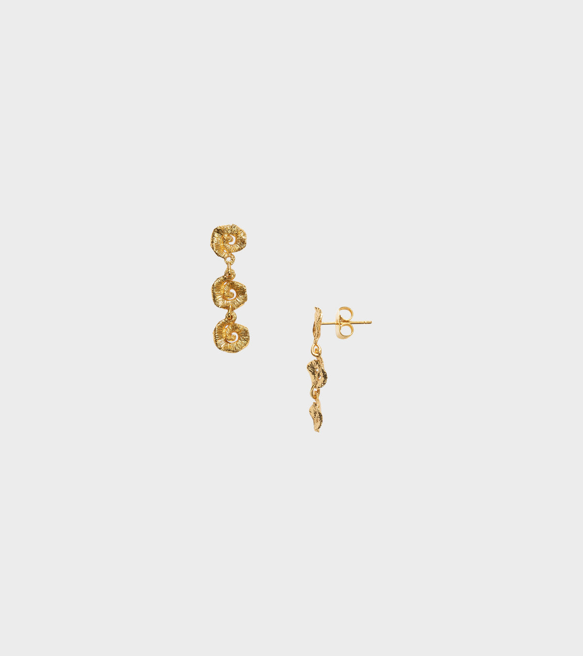 Triple Sun Earrings Gold