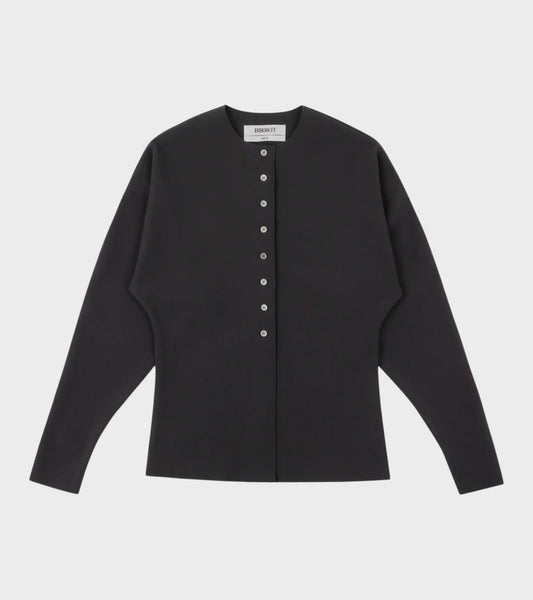 Lay2 Round-Neck Cardigan Anthracite