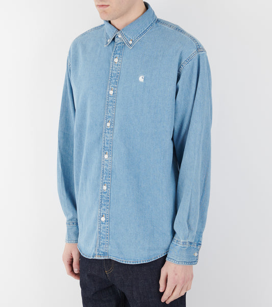 L/S Lucas Shirt Blue Bleached