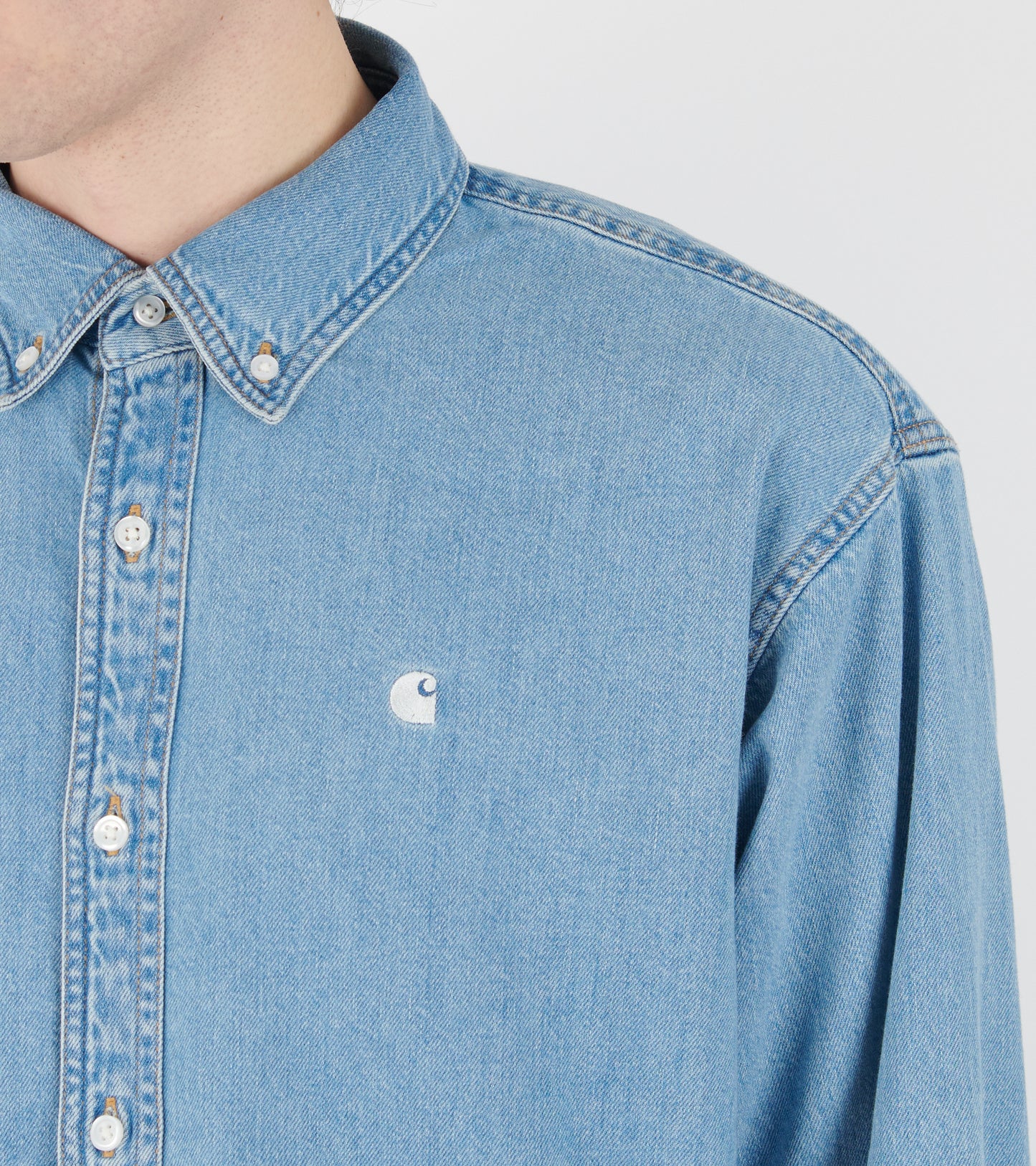 L/S Lucas Shirt Blue Bleached