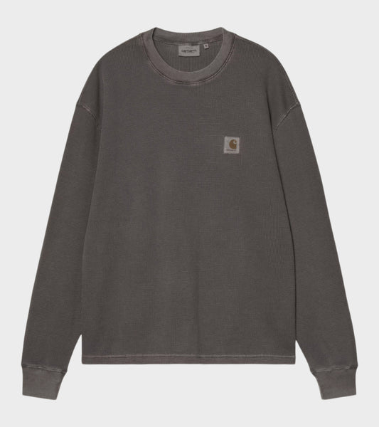 L/S Vista Waffle T-shirt Black Garment Dyed