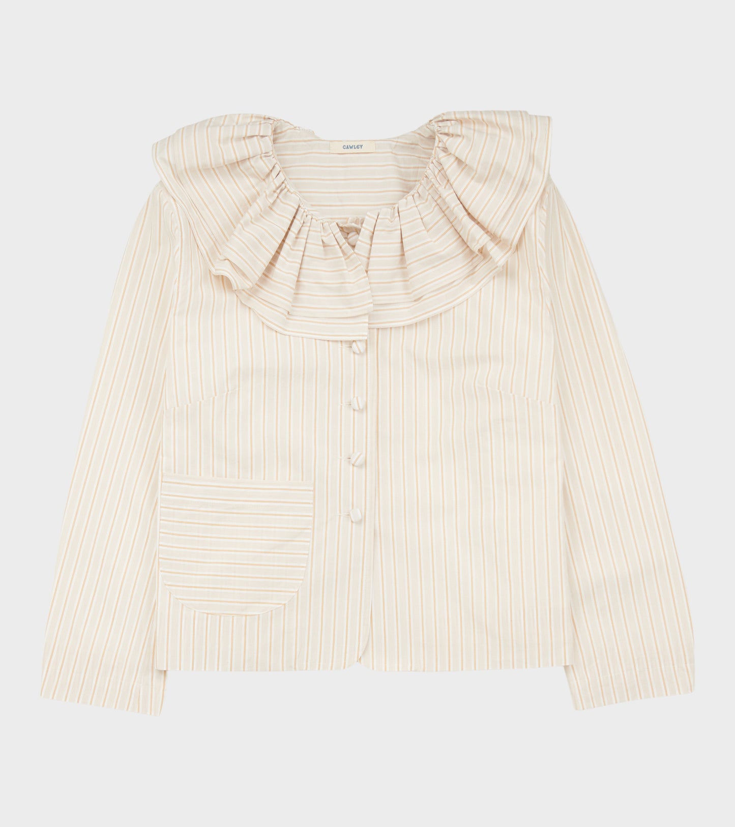 Japanese Mugwasher Stripes Cotton Rowan Jacket Apricot Stripe