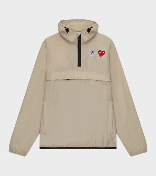 K-WAY Packable Half Zip Anorak Beige