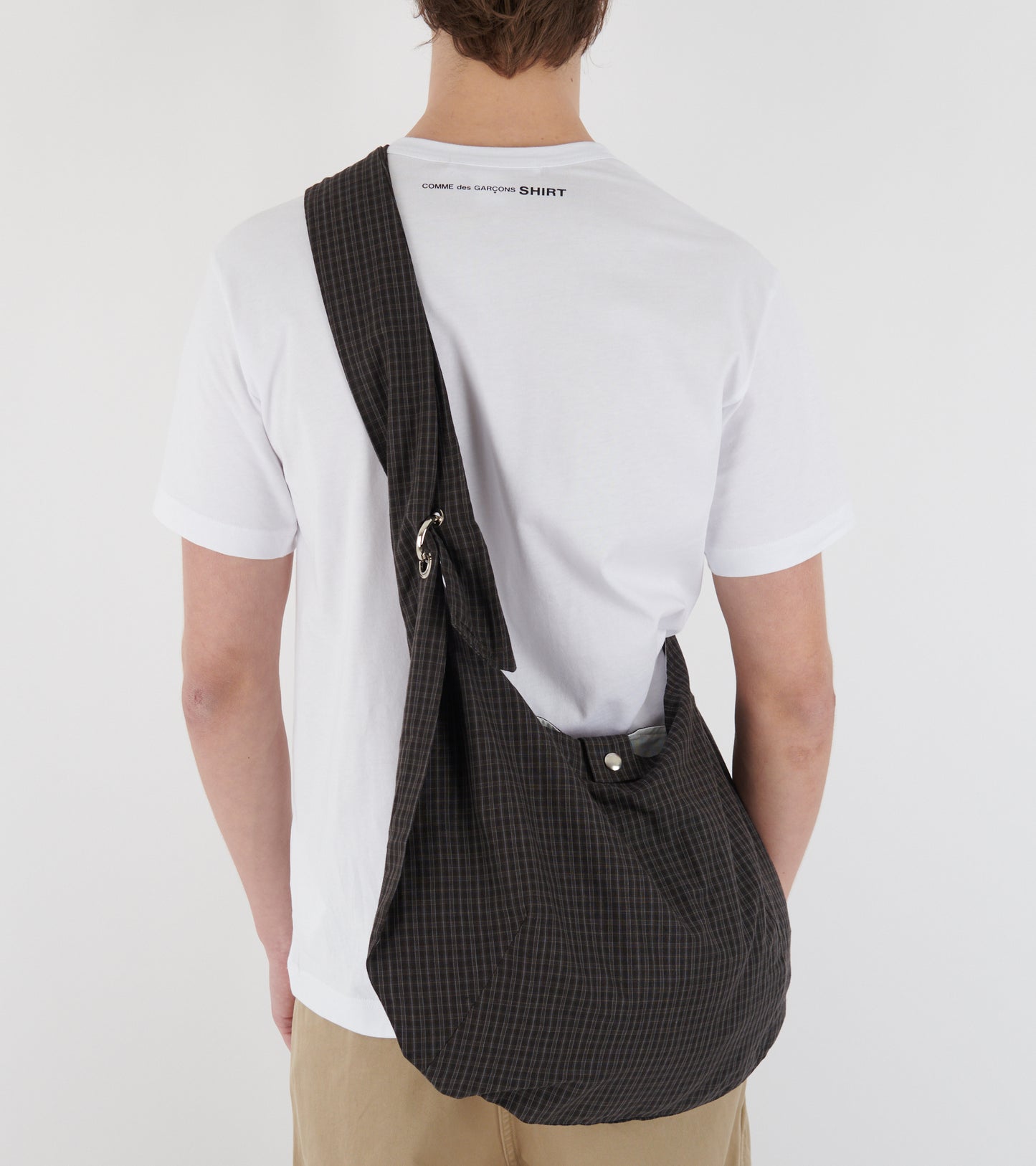 Eyelet Shoulder Bag Dark Linen Check