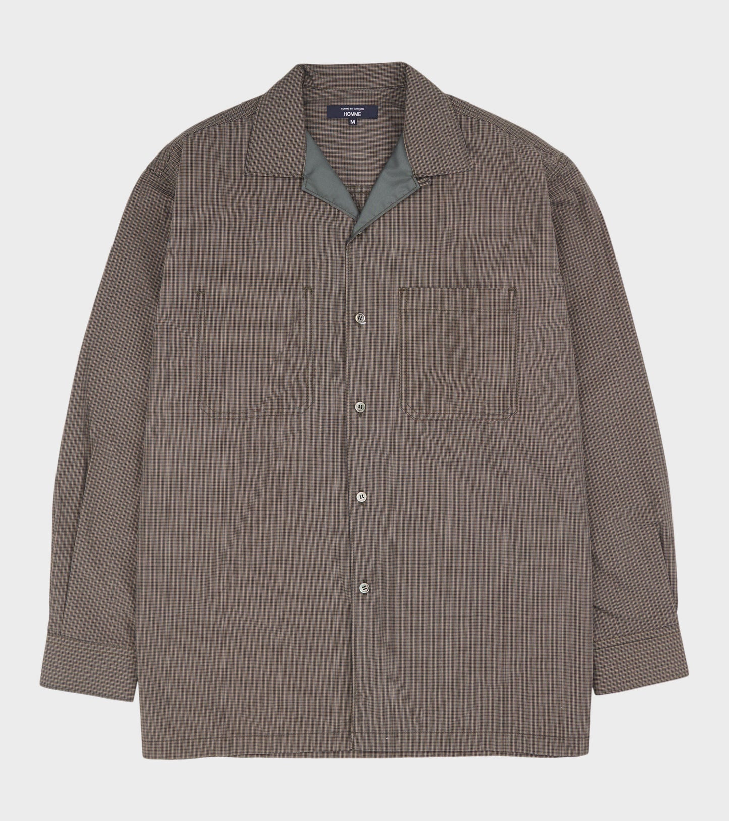 Checkered Cotton Blend Shirt Brown