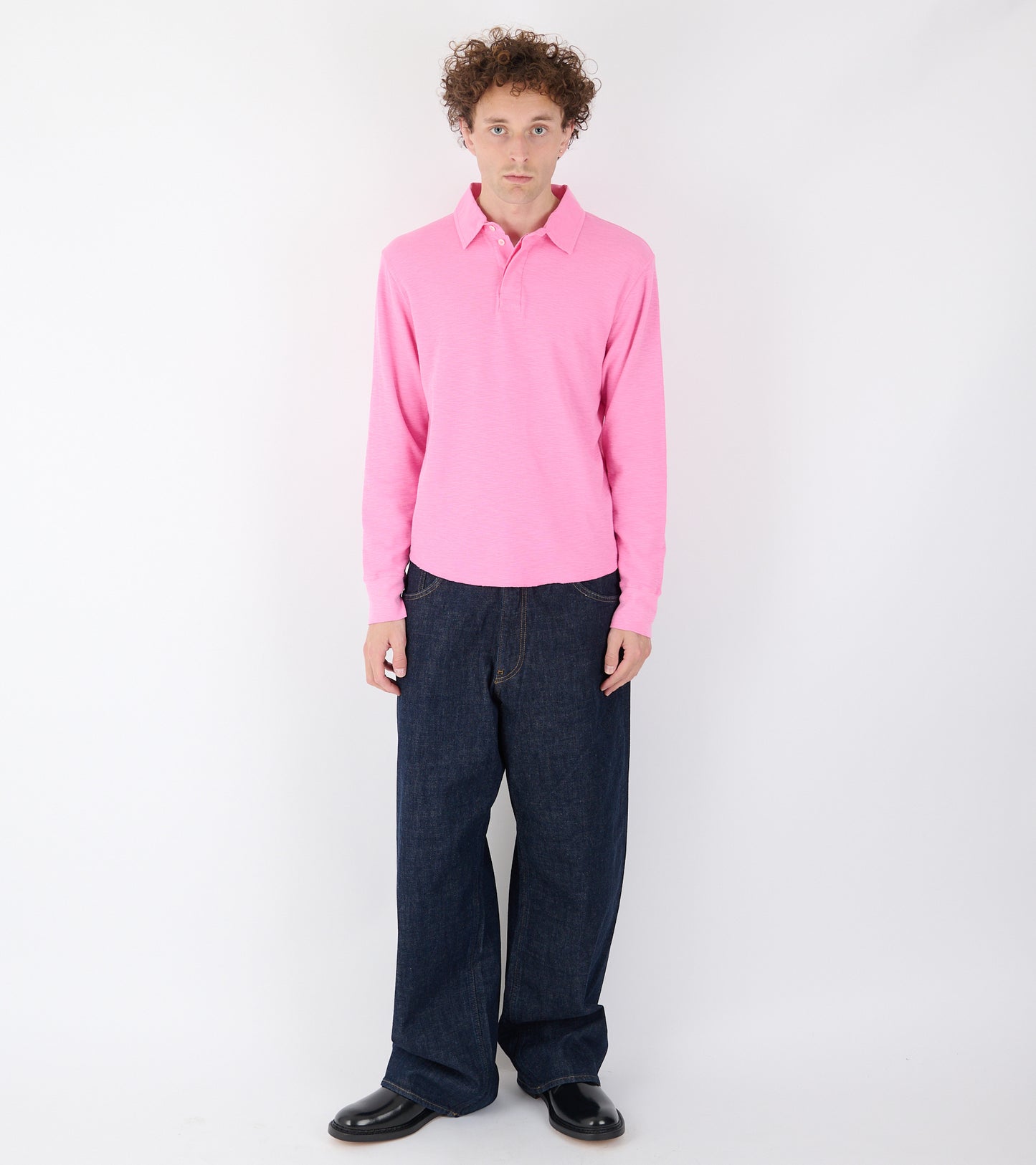 Super Wide Jeans Simple Rinse Blue